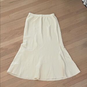 Elegant Cream Mermaid Flare Maxi Skirt